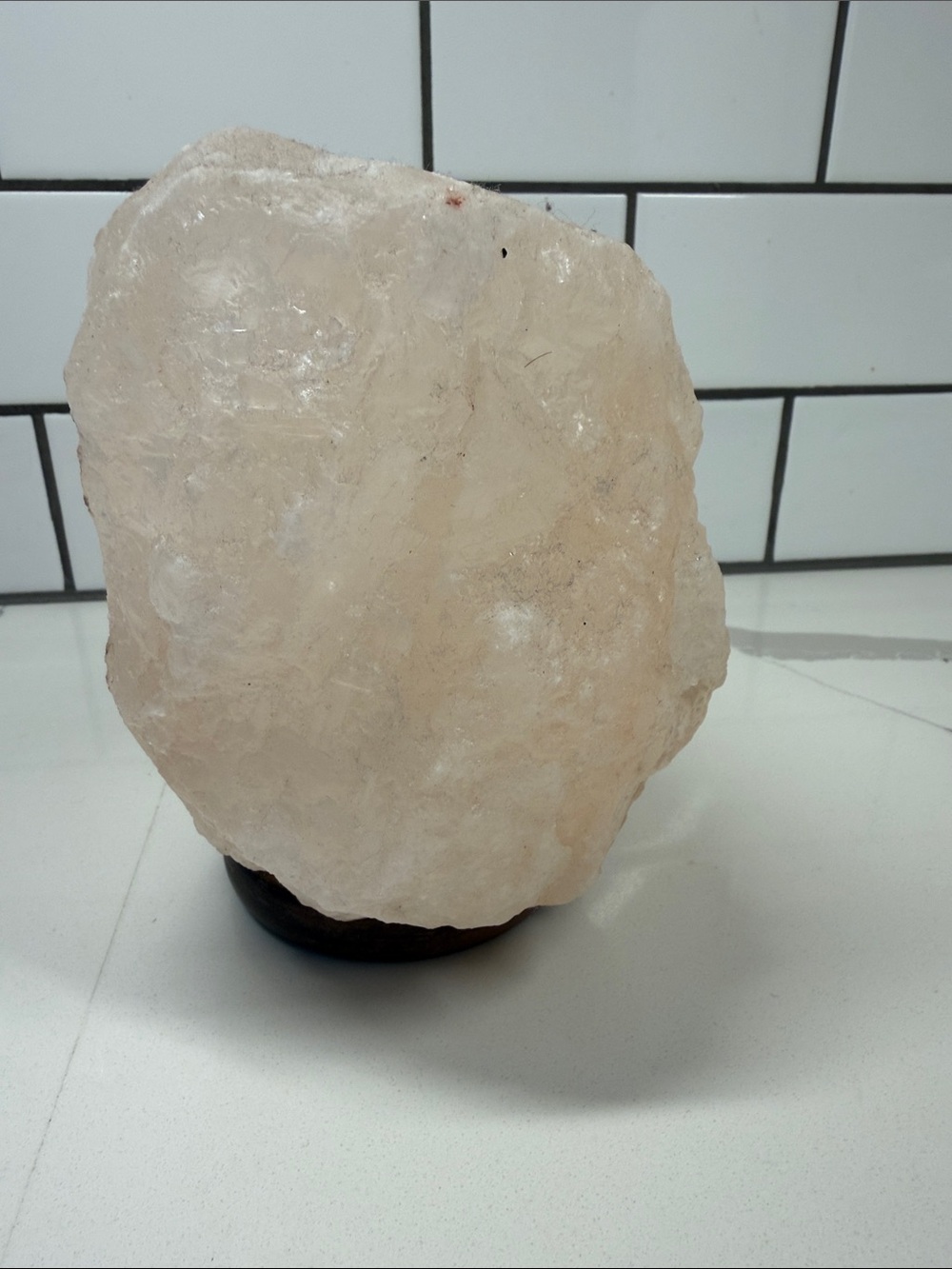 6 inch White-Pink Himalayan Salt Lamp Home Sculpture no lamp